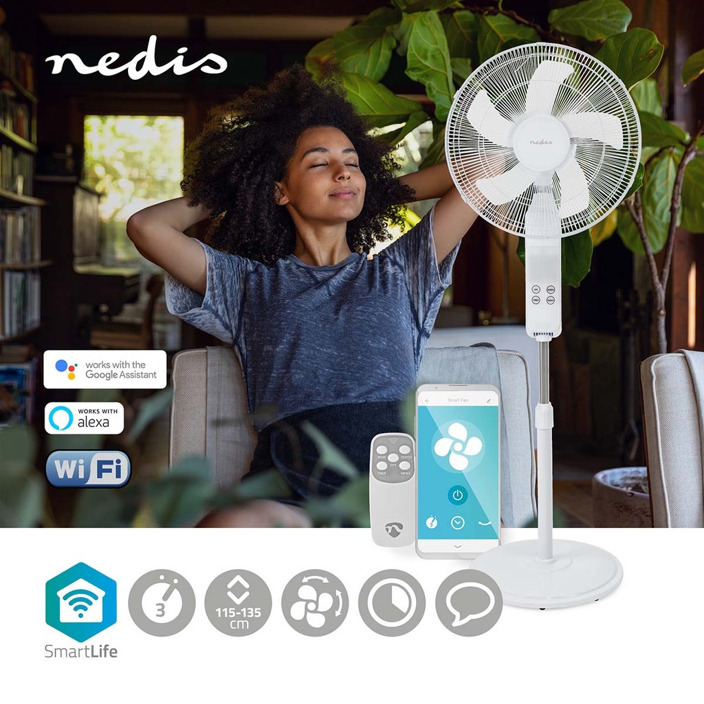 Nedis Smart Wi-Fi Stand Fan FNST17CWT40W